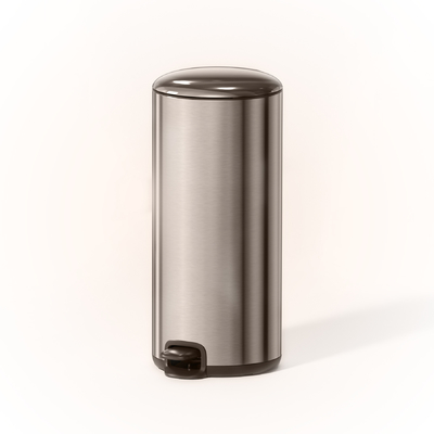 comprar 30L de aço inoxidável caixa de lixo com pedal de tampa fina para casa cozinha banheiro suave fechado redondo caixa de lixo de metal Fabricação em linha