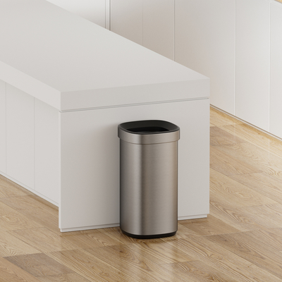 30L Resíduo de aço inoxidável Resíduo doméstico Resíduo de grande capacidade com design retangular e construção durável