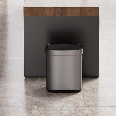 Caixa de lixo de aço inoxidável de escritório e cozinha automática sem toque sensor inteligente caixote de lixo com estrutura de pé