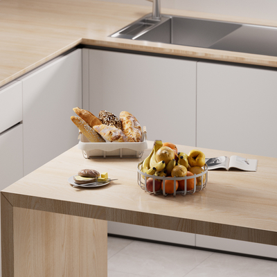 Cestas de jantar para servir frutas Cesta de armazenamento de tabuleiro de frutas Cesta de armazenamento para mesa de cozinha Cesta de pão de arame metálico