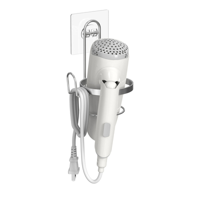 Aparelho de secagem de cabelo porta-parede auto-aderente de aço inoxidável banheiro secador de cabelo sopro organizador rack