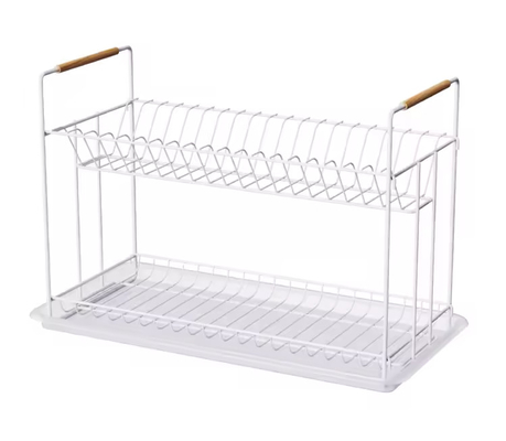 Rack de prato multifunção de nível 2 organizador de cozinha rack de secagem de lavatório