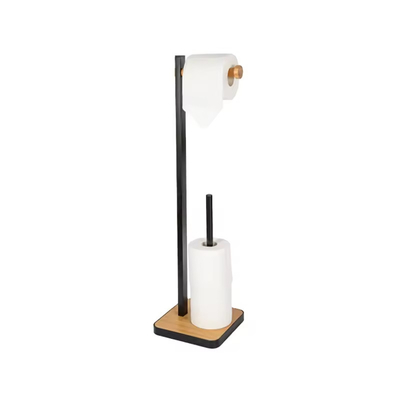Porta-papel higiénico de banheiro com base de bambu