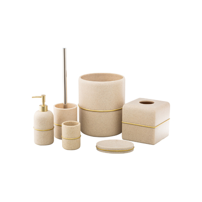 Dispensador de espuma de sabão de resina de barras de ouro, porta de escova de dentes, acessórios de banheiro
