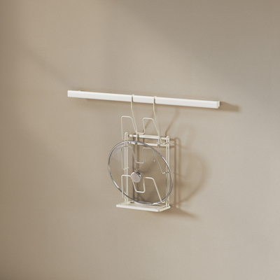 Moderno Design Pot Lid Holder Mural Branco Montado Organizador de Cozinha Para Cozinha Elegante E Económica